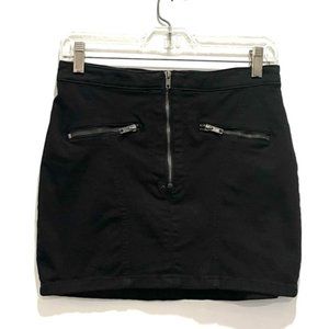 new H&M Black Zipper Mini Skirt Size S